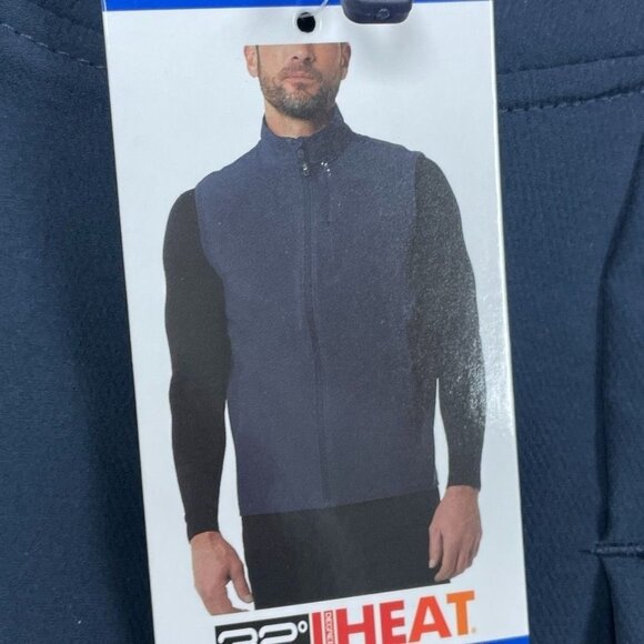 32 Degrees Mens Navy Soft Shell Vest L Full Zip Lightweight a1121 - Picture 2 of 8